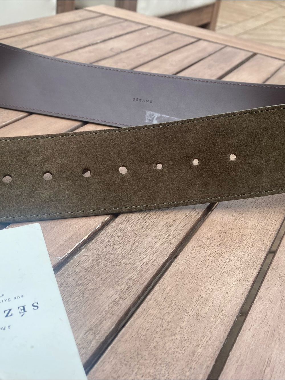Sezane Louve leather belt, T.90. NWT but modified - Picture 4 of 5